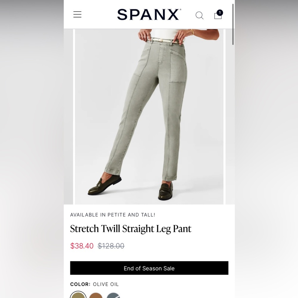 SPANX Twill pants. Size Medium